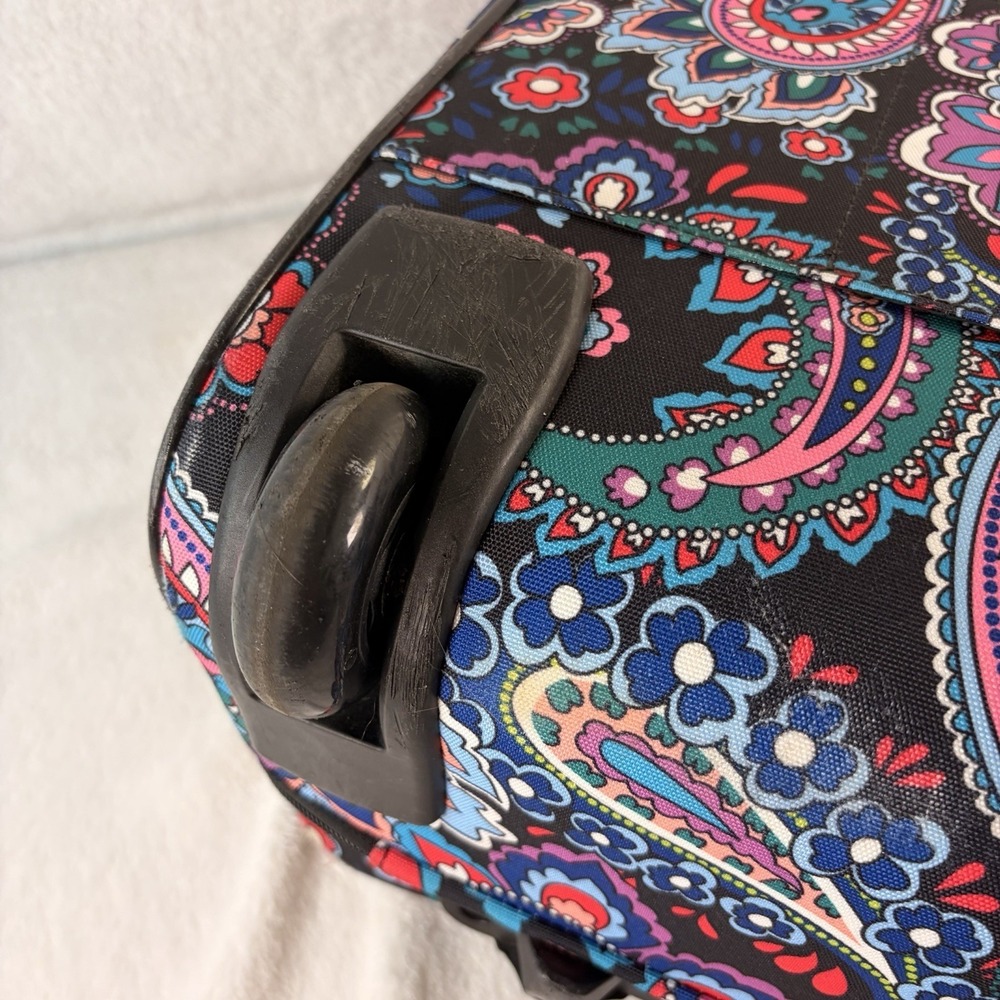 Vera Bradley Softside Underseat Rolling Work Bag Haymarket Paisley Briefcase GUC - Picture 12 of 15